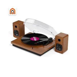 گرامافون بلوتوثی سه‌سرعته مدل M514 با قابلیت اتصال بی‌سیم و بلندگوی استریو